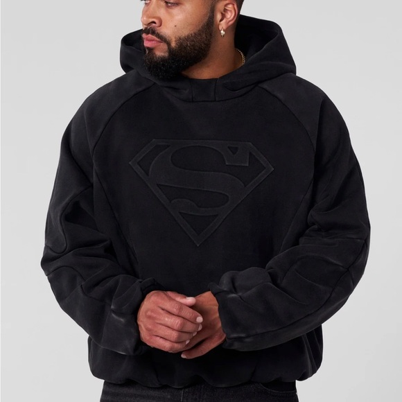 YoungLA Superman Shield Hoodie Black Large - Picture 1 of 12
